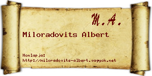 Miloradovits Albert névjegykártya